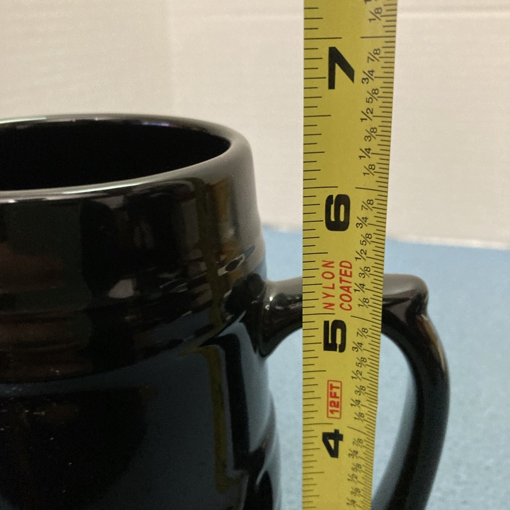 Longaberger Pottery Woven Traditions Ebony Vitrified 6.5" Drink Tankard - Picture 6 of 7